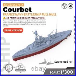 1/300 Military Model Kit France Navy Courbet Battleship Full Hull