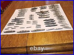 1/3000 scale ship models. Lot of 70! Excellent for Wargaming