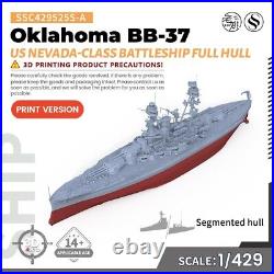 1/429 Military Model Kit US Oklahoma Nevada-class Battleship BB-37 Full Hull