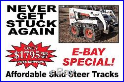 #1 Over the Tire Skid Steer Steel Tracks for ALL MAKES & MODELS with FREE SHIP