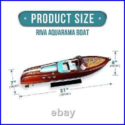 116 Blue Italian Speed Boat Riva Model Ship 21 52cm