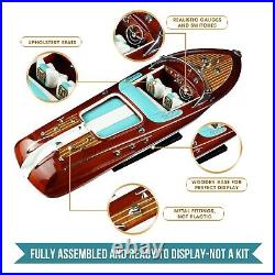 116 Blue Italian Speed Boat Riva Model Ship 21 52cm