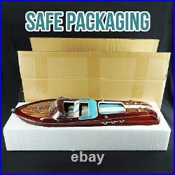 116 Blue Italian Speed Boat Riva Model Ship 21 52cm