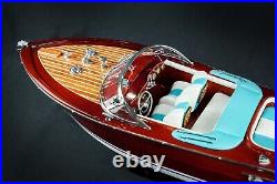 116 Blue Italian Speed Boat Riva Model Ship 21 52cm