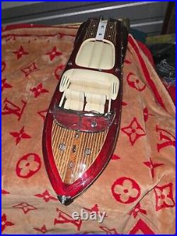 116 Red Riva Aquarama Wooden Model Boat Handmade Model Italian Exotic Wood 21