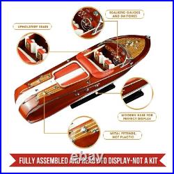 116 Red Riva Aquarama Wooden Model Boat Handmade Model Italian Exotic Wood 21