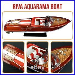 116 Red Riva Aquarama Wooden Model Boat Handmade Model Italian Exotic Wood 21