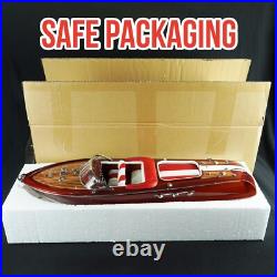 116 Red Riva Aquarama Wooden Model Boat Handmade Model Italian Exotic Wood 21