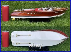 116 Riva Aquarama Boat Wooden Model Ship Handcraft Wooden Boat Decor 21