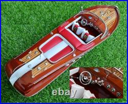 116 Riva Aquarama Boat Wooden Model Ship Handcraft Wooden Boat Decor 21