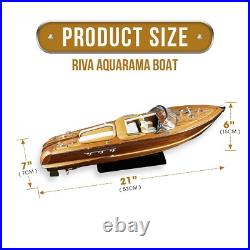 116 Riva Aquarama Wooden Ship Model 21 Speed Boat Model Decor Christmas Gift