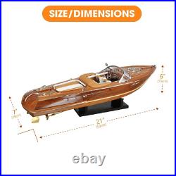 116 Vintage Wooden Riva Aquarama Speed Boat Model Ship Christmas Gift