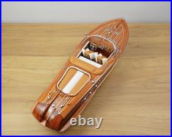 116 Vintage Wooden Riva Aquarama Speed Boat Model Ship Christmas Gift