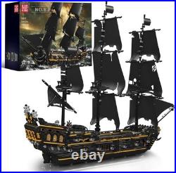 13199 Pirates Ship Model Building Blocks Kits, MOC Large Black Pearl Sailboat