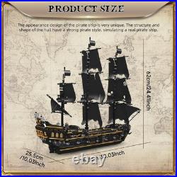 13199 Pirates Ship Model Building Blocks Kits, MOC Large Black Pearl Sailboat