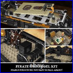 13199 Pirates Ship Model Building Blocks Kits, MOC Large Black Pearl Sailboat