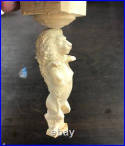 150 Ingermanland 1715 Ship Model Bow Lion Boxwood Carving Decoration