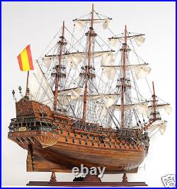 1690 San Felipe Wooden Tall Ship Built Model 28 Spanish Warship Galleon New