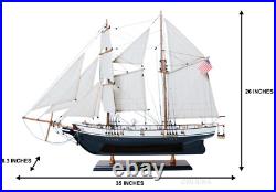 1847 Harvey Baltimore Clipper Wooden Model Tall Ship 35 Sailboat