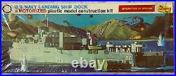 1960s Vintage LINDBERG U. S. Navy Landing Ship Dock Motorized For Water Model Kit