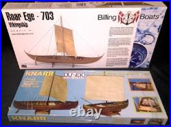 2 New Model Ship Kits Billings Boat Roar Ege & Dusek Knarr Viking Wood Model