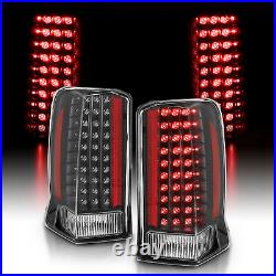 2002 2003 2004 2005 2006 LED Black Brake Tail Lights Pair For Cadillac Escalade