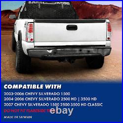 2003 2004 2005 2006 For Chevy Silverado 1500 2500 3500 HD LED Chrome Tail Lights