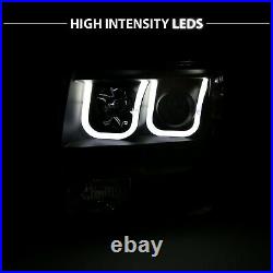 2009-14 Black Headlights pair For Ford F150 U-Bar LED Bar Driver & Passenger