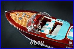 21 Blue Riva Model Ship Italian Speed Boat Model Top Shelf Decor Nautical Gift
