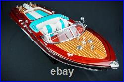 21 Blue Riva Model Ship Italian Speed Boat Model Top Shelf Decor Nautical Gift