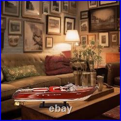 21 Red Riva Model Ship Italia Wooden Speed Boat Scale 116 Christnas Gift