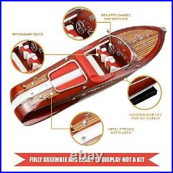 21 Red Riva Model Ship Italia Wooden Speed Boat Scale 116 Christnas Gift