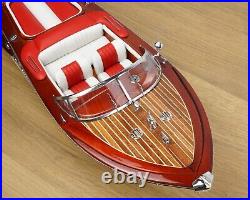 21 Red Riva Model Ship Italia Wooden Speed Boat Scale 116 Christnas Gift