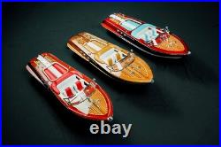 21 Red Riva Speed Boat Model Anniversary Gift Italian Wooden Ship Model 116