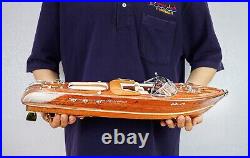 21 inch 116 Riva Aquarama Boat Wooden Ship Handmade Model Speed Boat