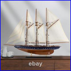 25 Wooden Sailboat Model Sailing Yacht Atlantic Schooner Ship Scale Replica