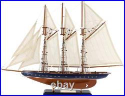 25 Wooden Sailboat Model Sailing Yacht Atlantic Schooner Ship Scale Replica