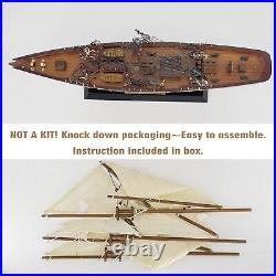 25 Wooden Sailboat model sailing Yacht Atlantic Schooner Ship Scale Replica