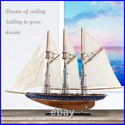 25 Wooden Sailboat model sailing Yacht Atlantic Schooner Ship Scale Replica