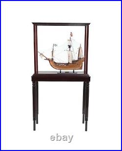 26.5-Inch Wood & Plexiglass DISPLAY STAND CASE for Ship Yacht Boats Models Floor