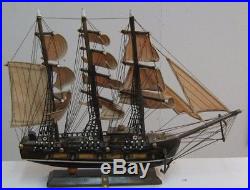 (3) Wood Model Ships Nice Nautical Decor For Shelves Or Wall HMS Victory Ship
