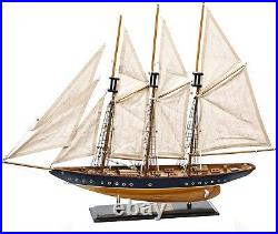 30 Wooden Sailboat Model Ship Sailboat Decor Schooner Atlantic 150 Scale Navy