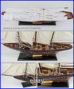 30 Wooden Sailboat Model Ship Sailboat Decor Schooner Atlantic 150 Scale Navy