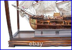 34 Large Tabletop WOOD DISPLAY CASE With Plexiglass For Ship Yacht Boat Models