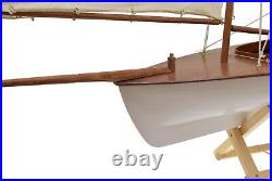 36 White Prince Wooden Model Décor Sailboat Ship with Cloth Sails