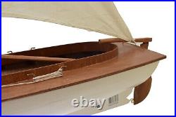 36 White Prince Wooden Model Décor Sailboat Ship with Cloth Sails