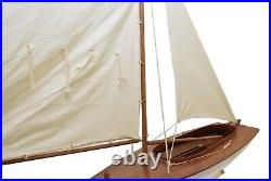 36 White Prince Wooden Model Décor Sailboat Ship with Cloth Sails