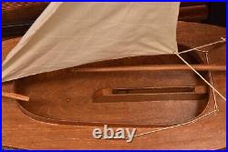 36 White Prince Wooden Model Décor Sailboat Ship with Cloth Sails