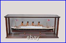 38.5 Tabletop WOOD DISPLAY CASE For Large Cruise Liner Ship Models Plexiglass