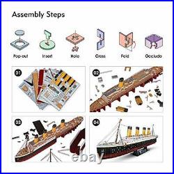 3D Jigsaw Puzzles for Adults LED Titanic Toys Model Kits Ship